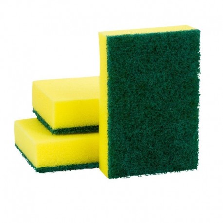 Esponja dupla face verde e amarela