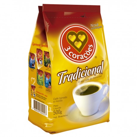 Café 3 Corações Tradicional - Pacote 500g