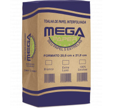 Papel toalha branco MEGA PAPER - 20X21cm