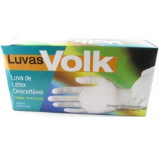 Luva de látex para precedimentos Volk média c/ 100 un.