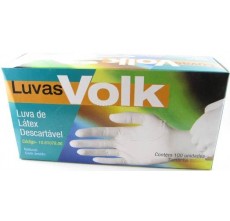 Luva de látex para procedimentos Volk pequena c/ 100 un.