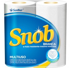 Toalha de papel Snob folha dupla 22 x 20cm - rolo c/ 2 unidades